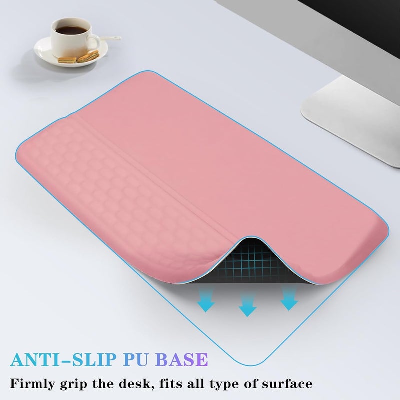 KEPUTAIER Computer Keyboard Stand with Wrist Rest, Ergonomic Tilted Keyboard Holder - Keyboard Riser with Wrist Pad - Keyboard Tray Support for Office Home - Pink - Image 5